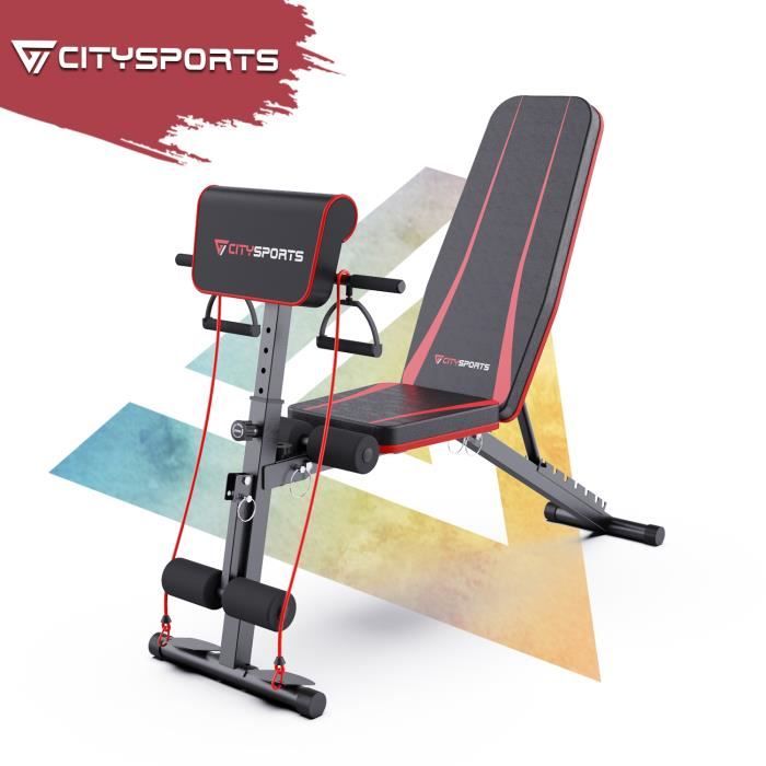 Citysports Banc de Musculation Banc d'entraînement pliable 7 Hauteurs réglables Multifonction super durable Charge 150 kg S1