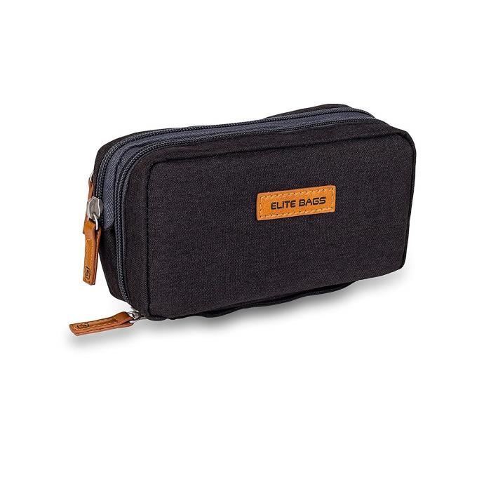 Elite Noir Kitbag Isotherme pour Diabetics- réutilisables Froid Gel Included- - différents Compartiments