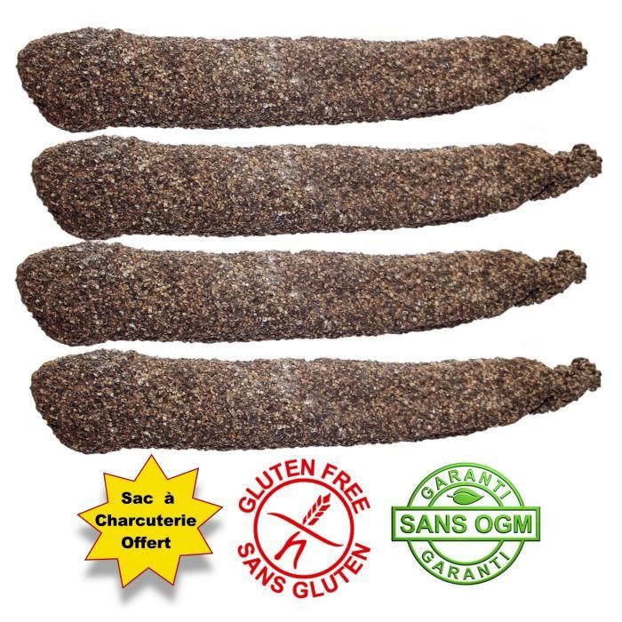 Lot de 4 Saucissons sec au Poivre 250gr