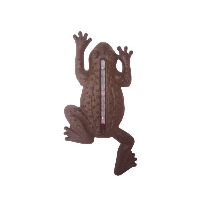 Thermomètre de jardin grenouille en fonte 23 x 12,5 cm