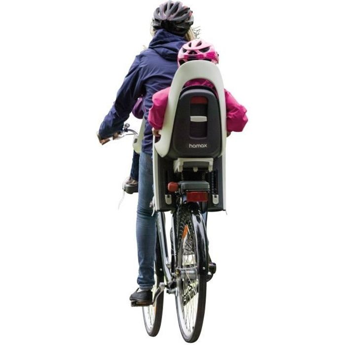 HAMAX Siège Enfant Caress + Adapteur porte-bagage - Gris Blanc