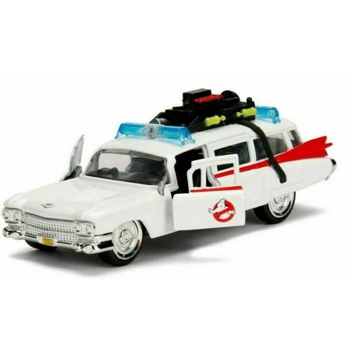Voiture Cadillac Miller Meteor Ghostbusters ECTO 1 Ambulance SOS Fantômes Métal 1/32