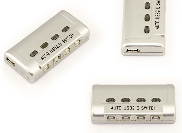 Boitier de partage USB 2.0 AUTOMATIQUE / Switch 4 ports - Compatible Imprimantes