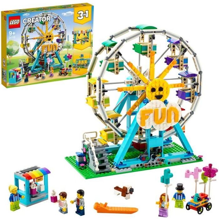 LEGO® 31119 Creator 3-en-1 La grande roue avec Petites Voitures, Fête Foraine, Jouet Enfant 9+ ans
