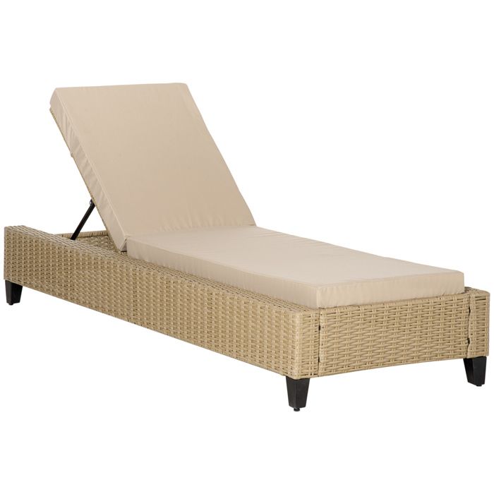 Bain de soleil transat grand confort matelas inclinaison réglable multipositions résine tressée beige