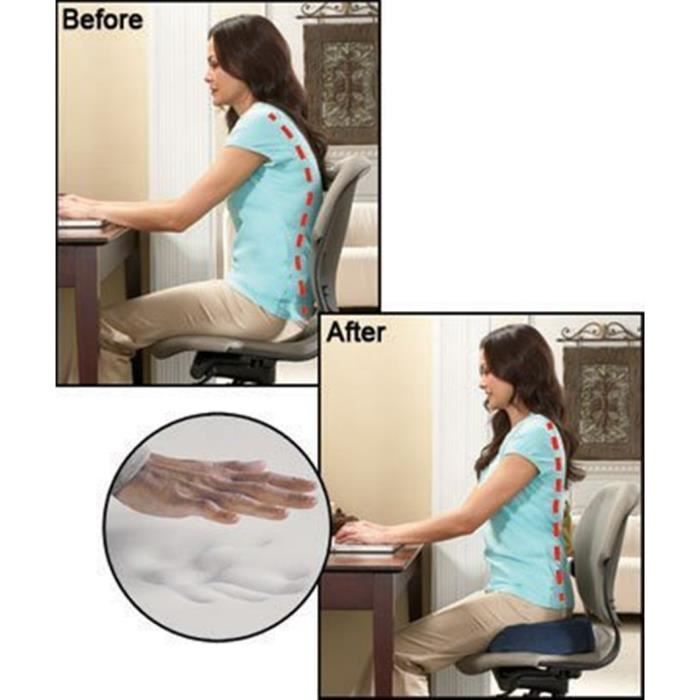 REMYCOO® Coussin de siège orthopédique avec épaisseur de gel innovant réduisant la douleur soulage la sciatique Coussin de Chaise