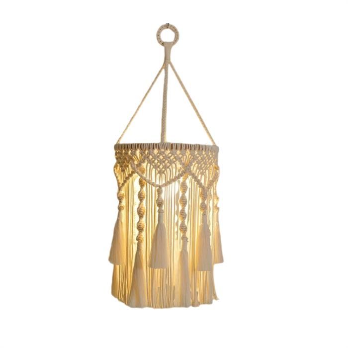 Abat-Jour Boho Lampe Suspendue Boho Abat-Jour en Macramé Fait à la Main Lampe Suspendue à Brancher Lampes Suspendues Bohèmes
