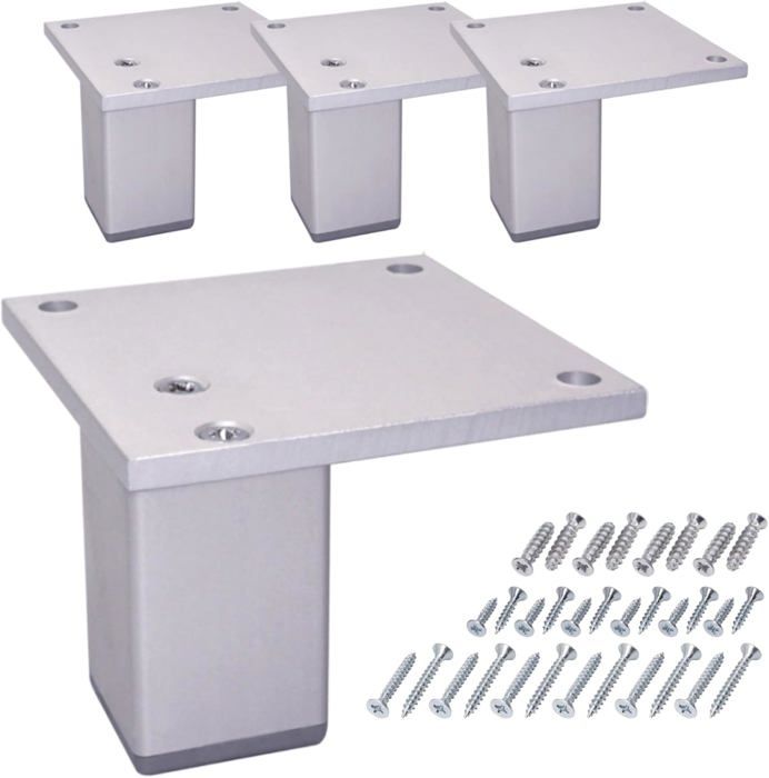 Jeu De Pieds Sommiers Carrés  4 Unités  Tube 30x30 Mm. Pour Sommier 30x30 Mm Hauteur 25cm 68222890