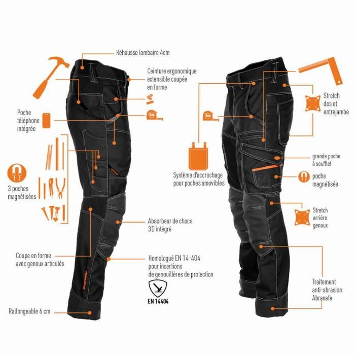 Pantalon de travail Trident Standard BOSSEUR Camel/ Noir T.42 - 11557-013