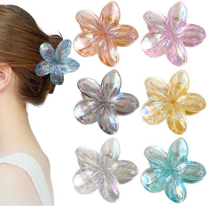 6 Pince Cheveux Fleur Pince Fleur Barettes Cheveux Femme Chic Pinces à Cheveux à Fleurs en Plastique Pince Cheveux Fleurs Adaptées