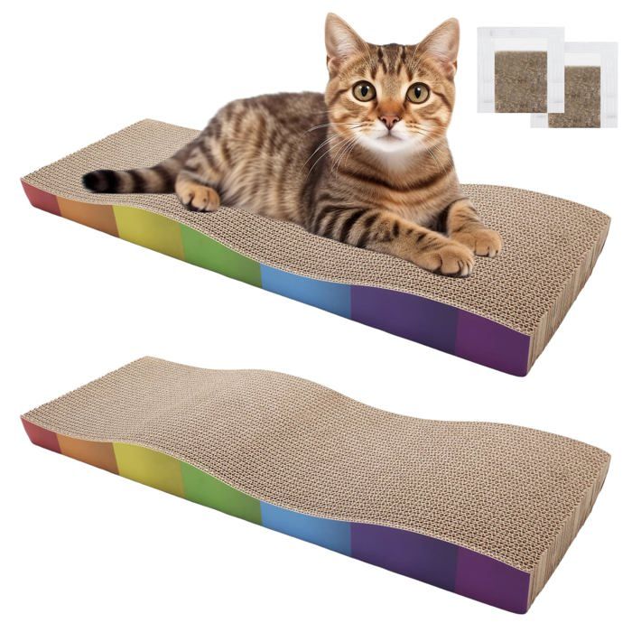 Comparer les prix de Lot de 2 planches à gratter pour chat - En carton recyclable - Avec herbe à chat - Pour lentretien des griffes