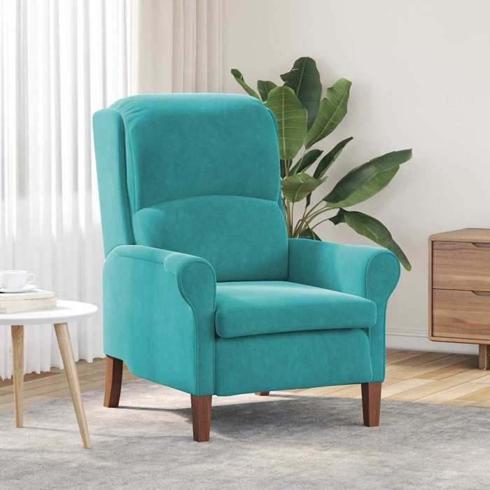 vidaXL fauteuil Turquoise Velours 42009866