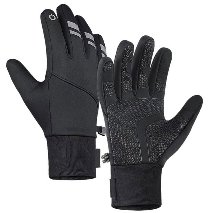 Gants dhiver Chauds pour Gant Velo et Gant Tactile Homme Femme Antidérapants Résistants à Eau et Coupe-Vent-pour Conduite Course