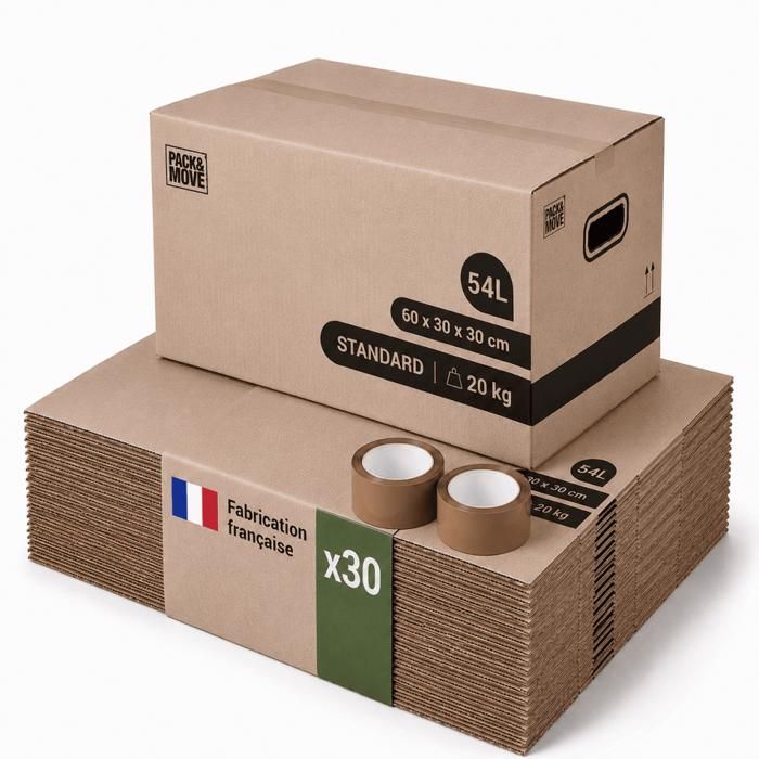 Pack and Move - Lot 30 cartons déménagement stockage standard - 60 x 30 ...