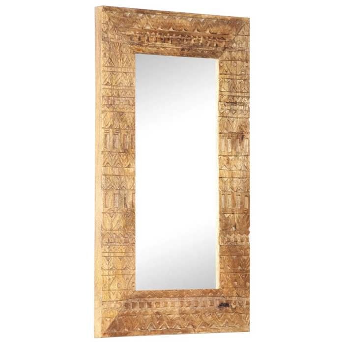 Black Month Miroir sculpté à la main - BURKE - 80x50x25 cm bois de manguier solide LV727