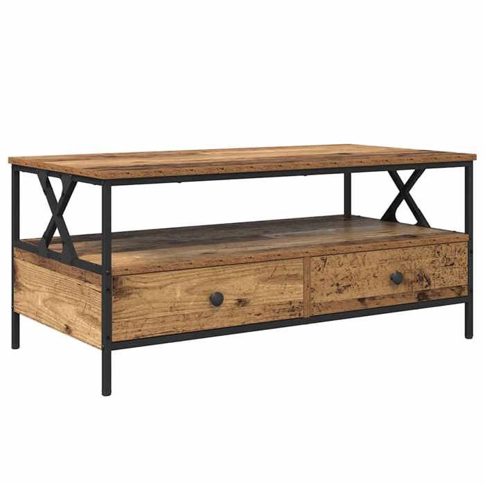 En solde Table basse de salon (1 pc) - UU - Petit Table dappoint - Bois ancien 100x51x45 cm Bois dingénierie L7657
