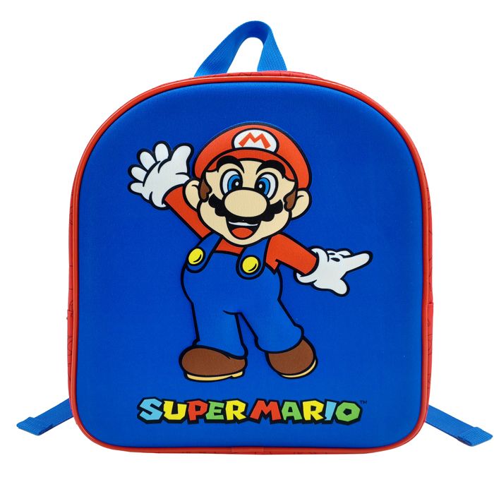 DAM SuperMario Sac à dos École Maternelle 3D Eva. Dos rembourré. 25 5x11x32 Cm. Couleur : Bleu Électrique