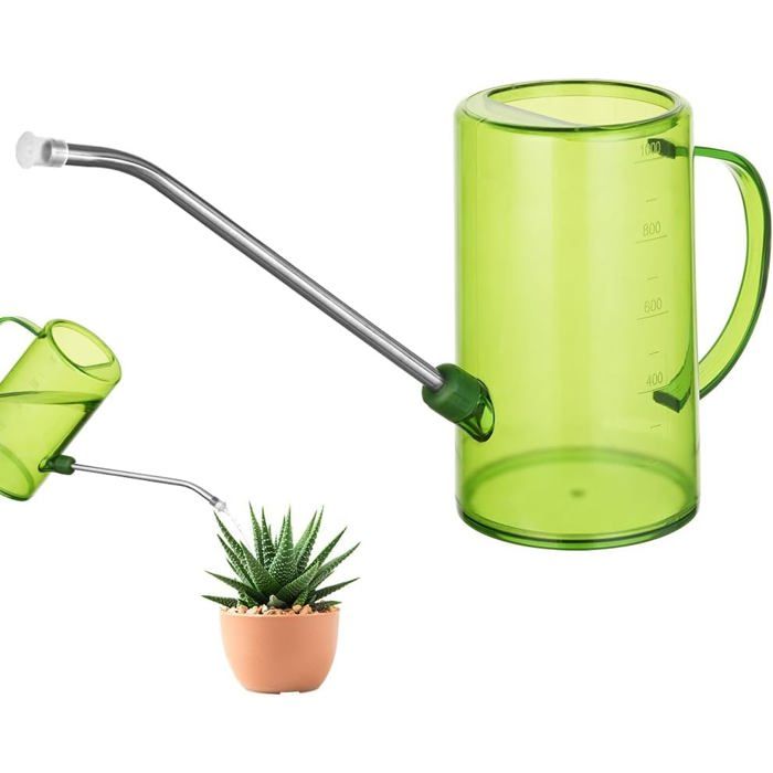 Arrosoir Vert à Long Bec 35oz/1L pour Plantes dIntérieur et dExtérieur