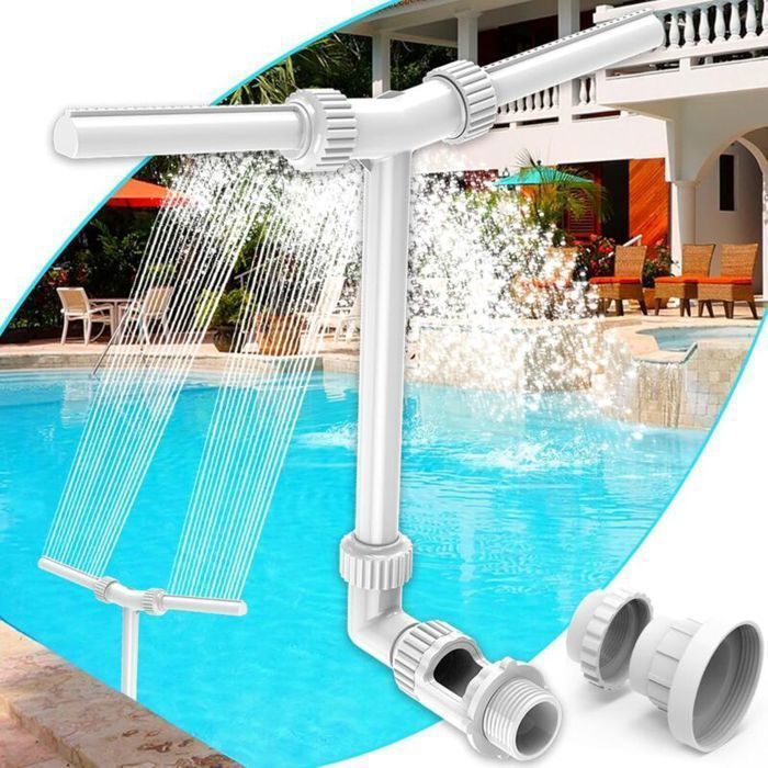 Lot de 100 fontaines de piscine : accessoire à double jet pour piscines hors-sol et enterrées – conception réglable 2 en 1