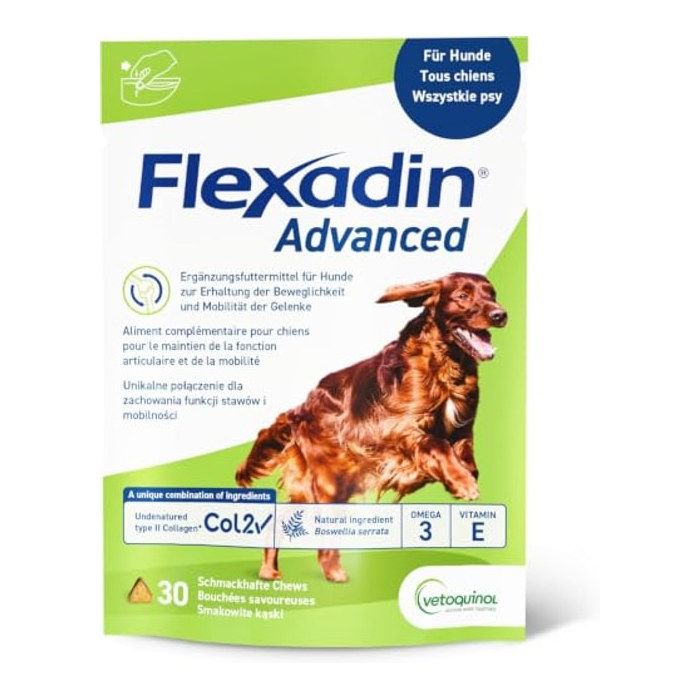 Complément alimentaire - FLEXADIN - Advanced Boswellia - Chondroprotecteur - UC‑II 40 mg/bouchée - 30 bouchées Complément alimentaire - FLEXADIN - Advanced Boswellia - Chondroprotecteur - UC‑II 40 mg/bouchée - 30 bouchées