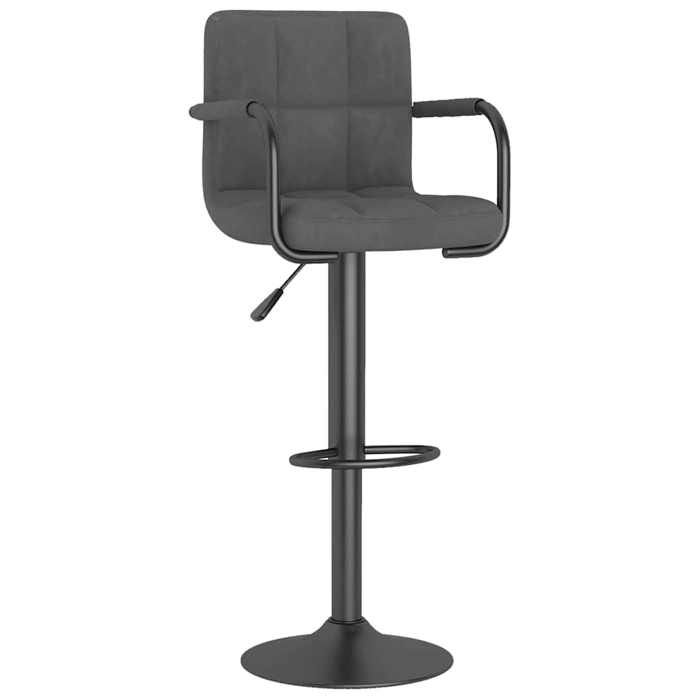 1 pc Tabouret îlot cuisine - vidaXL - CHIC - Tabouret de bar - Gris foncé Velours 8.5 kg[280007]