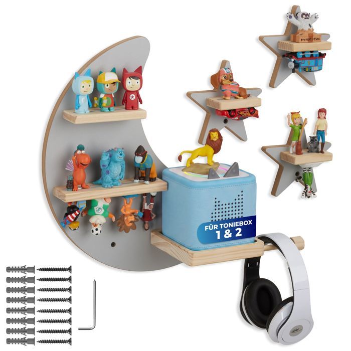 Étagère murale - TECTAKE - Étagère de rangement murale MYLITTLESTORY STAR pour 25 figurines magnétique - Gris Étagère murale - TECTAKE - Étagère de rangement murale MYLITTLESTORY STAR pour 25 figurines magnétique - Gris