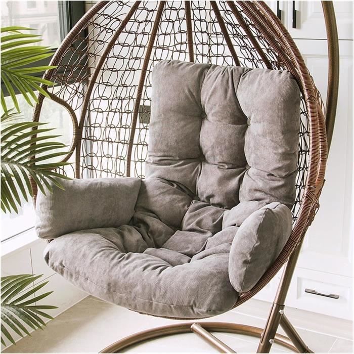 Housse De Remplacement Coussin Chaise Œuf / Balançoire Suspendue PAWIA – Gris Élégant, Lavable