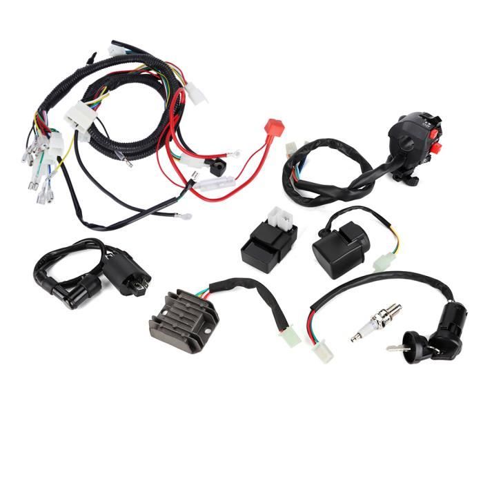 Faisceau de Câblage électrique, Accessoires de Moto Fil D'assemblage CDI ABS de Remplacement pour VTT QUAD 200-300cc Atomik Foxico