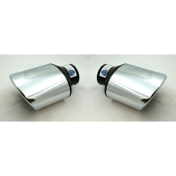 Embout Échappement Voiture Universel Acier Inox Chromé - Diamètre 46-65mm