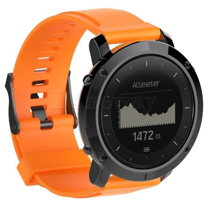 Bracelet de montre de silicone remplacement pour la montre exterieure de Suunto Traverse Alpha GPS Orange Achat vente bracelet de montre Cdiscount