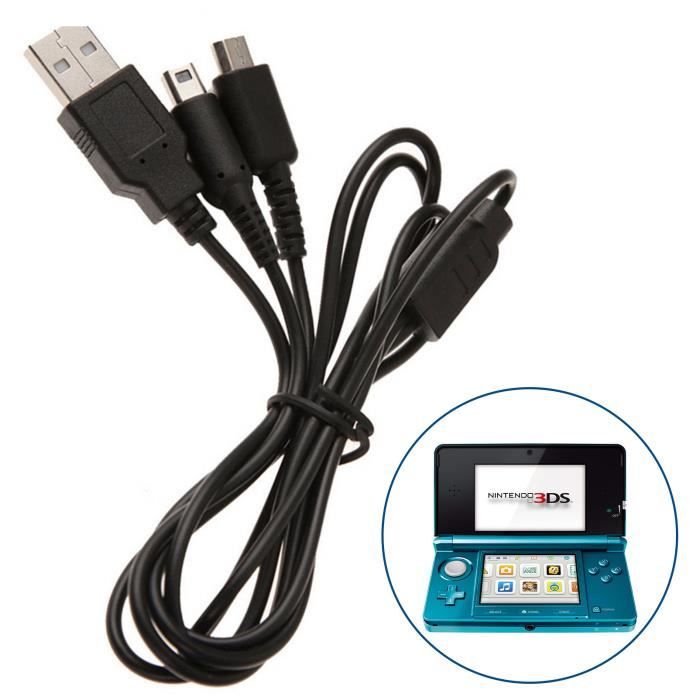 2 en 1 chargeur USB pour Nintendo DS Lite, DSi, 3DS, DSi XL, 3DS XL, 2DS -  Cdiscount Informatique