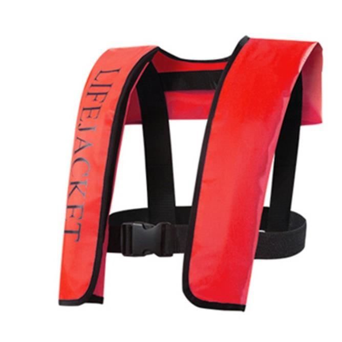 Rouge vif Gilet de sauvetage gonflable manuel pour enfants et