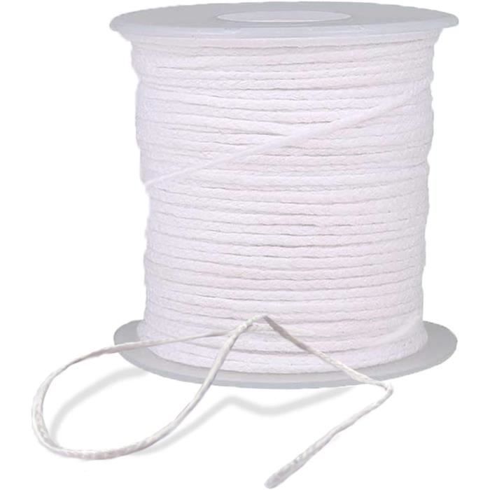 Mèche à Bougie Tressée Carrée 2/0 - 15 Pieds (4,5m) - Coton - Pour Fabrication De Bougies