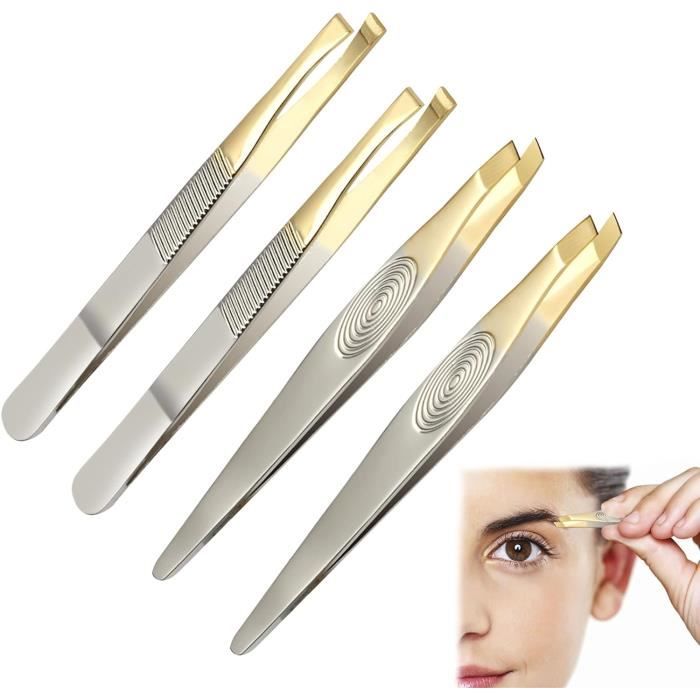 Pince A Epiler, 4 Pieces Pince À Épiler Inclinée En Acier Inoxydable — free download