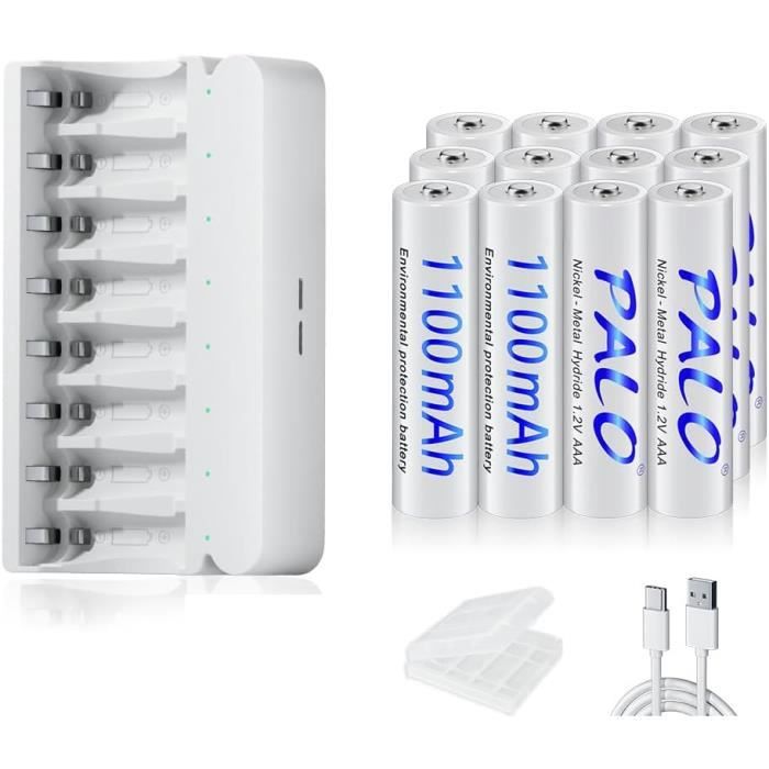 6 Piles Rechargeables AAA NiMH 650 MAh - Préchargées, Longue Durée, Idéales Téléphone Sans Fil, Jouets