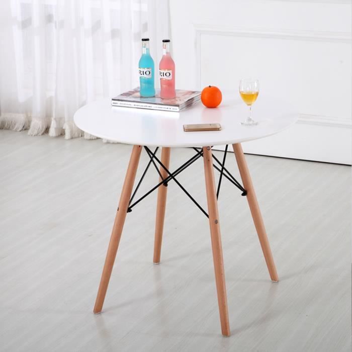 Table Ronde De Style Scandinave 80 80 75cm Blanche Achat Vente Table A Manger Seule Table Ronde De Style Scandi Soldes Des Le 15 Juillet Cdiscount