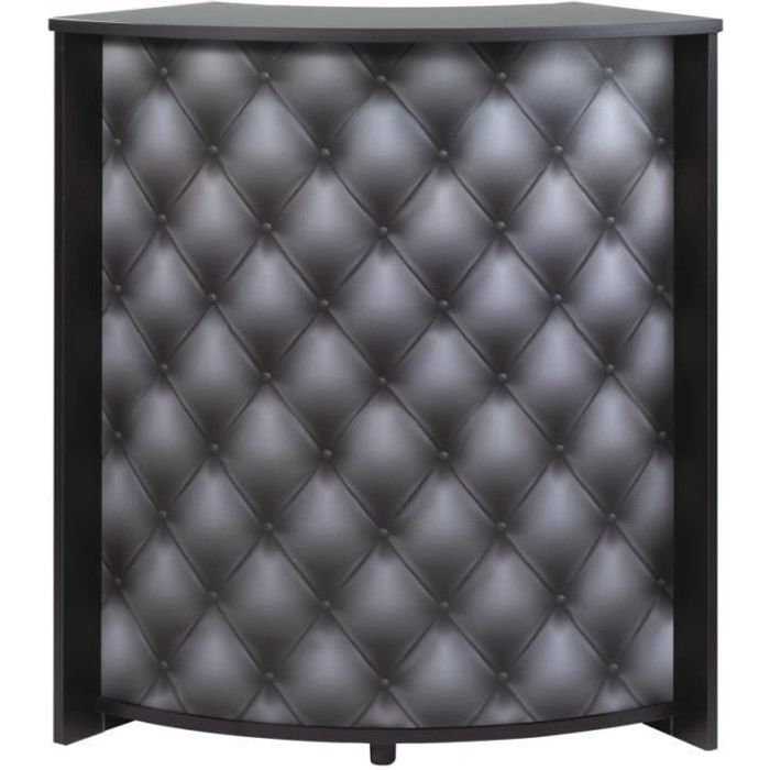 meuble-comptoir bar 96 cm noir 3 niches - capitons 911 - l 96.7 x l 44.9 x h 104.8 cm