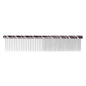 Peigne-métal double noir - Marque - 20/80 dents serrées et larges pour chien