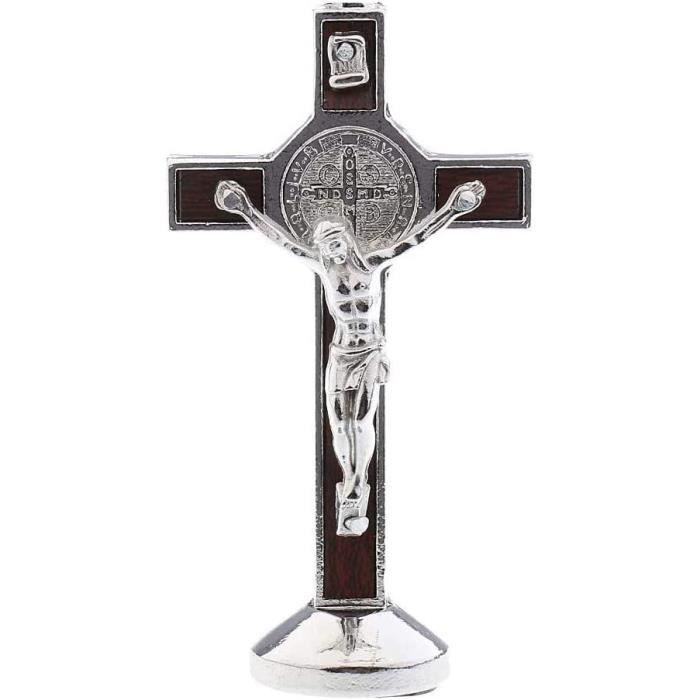 2 Statues Crucifix Jésus Christ – Décoration Voiture, Maison Ou Chapelle, En Or Et Bronze - 13