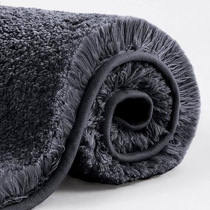 Tapis De Bain Antidérapant 50x76cm Microfibre Absorbante Gris Clair - PURRUGS