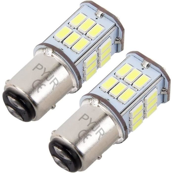 2 Lampadine LED P21/5W BAY15D COB Rosse – Stop, Posizione E Fendinebbia