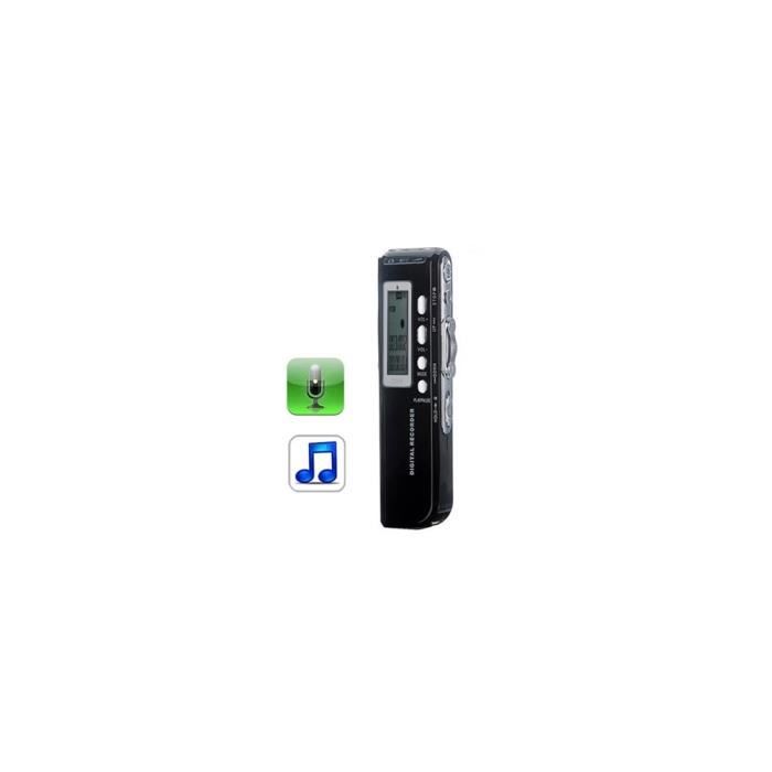 lenregistrement de Soutien téléphonique Noir Alimentation: 2 Piles AAA Fonction VOX ZTH 8 Go Enregistreur Vocal numérique Dictaphone Lecteur MP3 