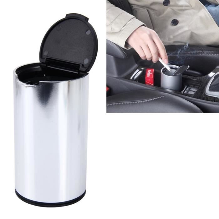 Poubelle de voiture de 300 ml gris en alliage d/'aluminium cendrier compact pour nettoyage intérieur de voiture