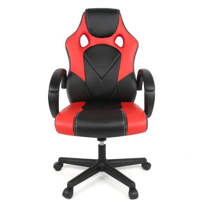 Hereubuy Chaise De Bureau Rouge Et Noir Sport Fauteuil De Bureau Roues Racing Rembourree Prix Pas Cher Cdiscount
