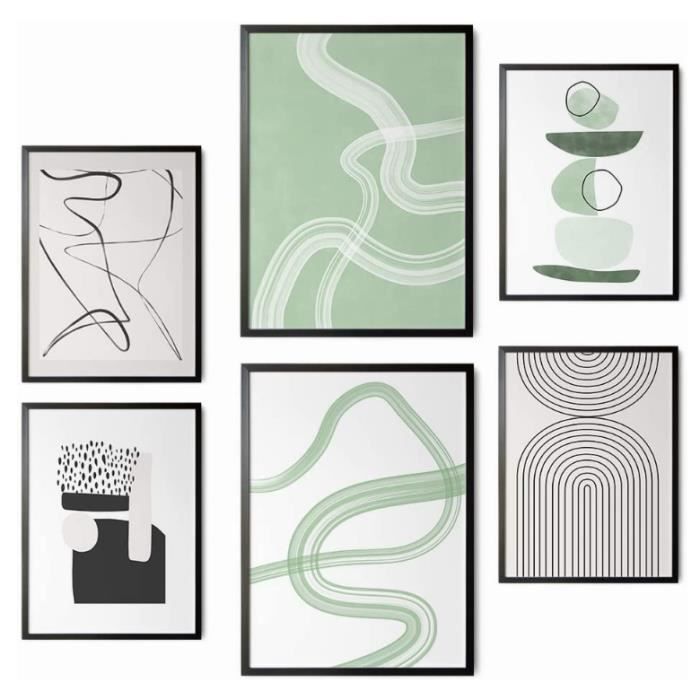 Tableau Doodle Art Abstrait - Affiche Murale Grand Format - Lignes Dessin - Décoration Maison
