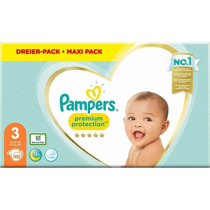 Pampers Lot De 105 Couches De Protection Pour Bebe Taille 3 Confort Et Protection Ultra Doux 6 10 Kg Cdiscount Puericulture Eveil Bebe