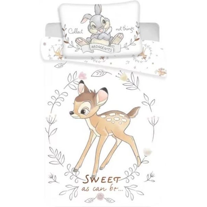 Linge De Lit Enfant Bambi Et Pan Pan Bebe 100 135 Cm 40 60 Cm Parure De Lit Cdiscount Maison