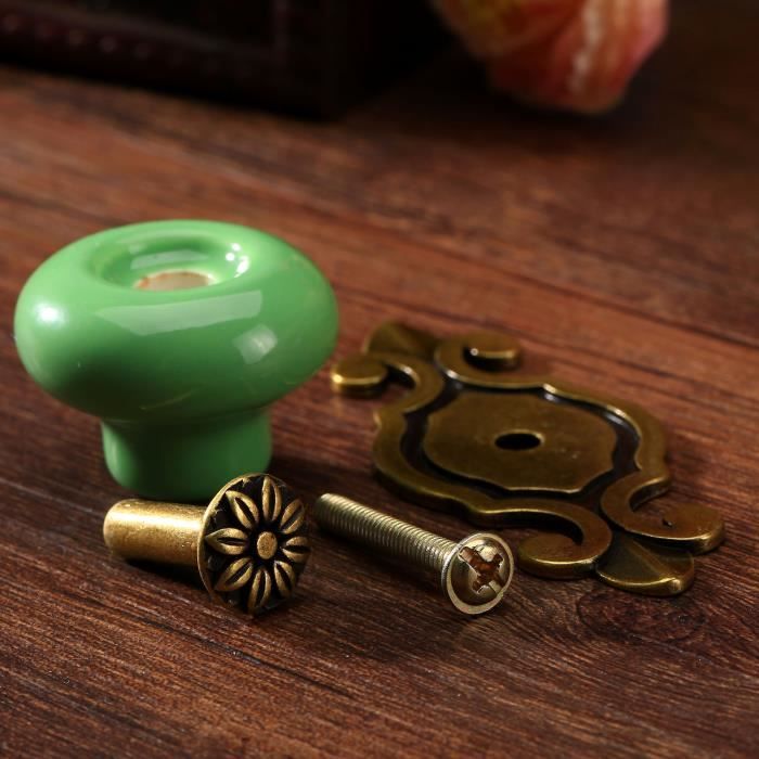 Lot De 6 Boutons Vintage Métal Vert Pailleté - Diamètre 1,5 Cm - Réf. 2392 - Occasion