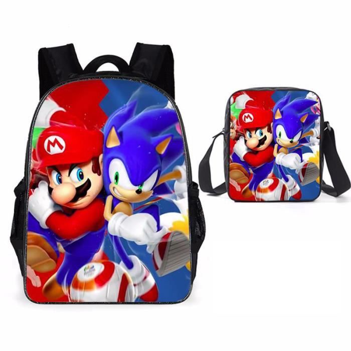 Super Mario Bros Sac à Dos Enfant - Cartable Maternelle CP Primaire Garçon Fille, Idée Cadeau Mario