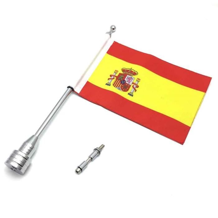 Support Mât Drapeau Harley - Fixation Porte-bagages - Aluminium Chromé - Pour Sportster/Touring